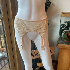 Authentic Vintage Dior garter belt wonderful flower embroidery